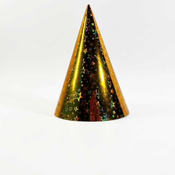 APF Holographic Cone Party Hat - Gold