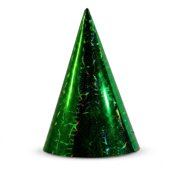 APF Holographic Cone Party Hat - Green